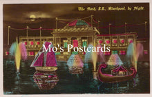 Load image into Gallery viewer, Lancashire Postcard - Blackpool By Night, The Bath, South Shore SW18773