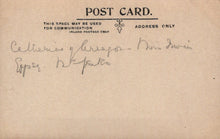 Load image into Gallery viewer, Vintage postcard with handwritten text on a brown background
