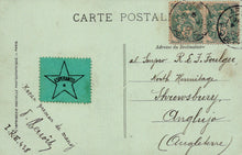 Load image into Gallery viewer, Vintage postcard with 'Esperanto' stamp and postage marks