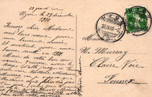 Load image into Gallery viewer, Vintage letter with postage stamp and postmark on a brown background