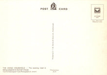 Load image into Gallery viewer, Vintage postcard with text and a small stamp on a beige background