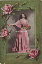 Load image into Gallery viewer, Religion Postcard - Saints, Charity Holding a Basket of Fruit  SX107