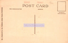 Load image into Gallery viewer, Back of a vintage postcard with 'Mo's Postcards' branding