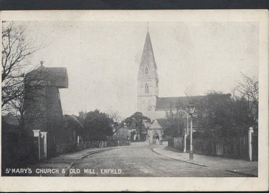 Middlesex Postcard - St Mary's Church and Old Mill, Enfield   MB1448