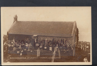Wales Postcard - Sunday Service, St Tudno's Church, Llandudno   RS17423