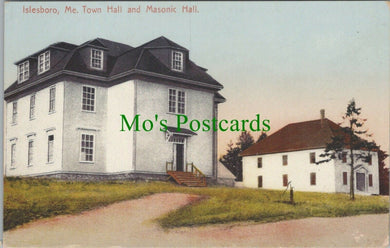 America Postcard - Town Hall & Masonic Hall, Islesboro, Maine   RS28305