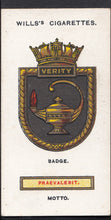 Load image into Gallery viewer, Wills Cigarette Card - Ships Badges Card No 31 - Verity