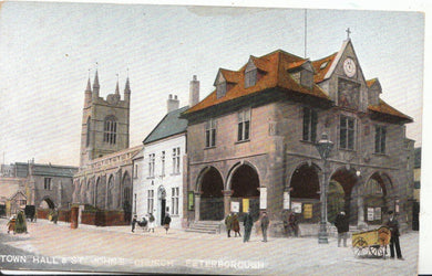 Cambridgeshire Postcard - Town Hall & St John's Church - Peterborough - Ref C565