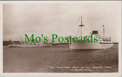 Shipping Postcard - M/S Kronprinsesse Ingrid in Harwich Harbour, Essex  RS28792