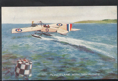 Aviation Postcard - Monoplane With Twin Floats - In The Air Series  RT1485