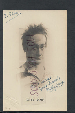 Theatrical Postcard - Autographed Photo of Billy Camp, Circus or Theatre  T6615