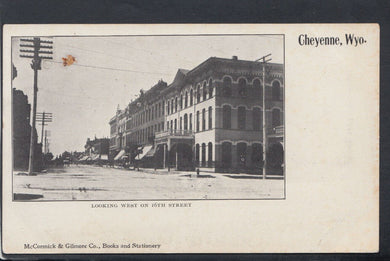 America Postcard - Looking West on 16th Street, Cheyenne, Wyoming   RS19194