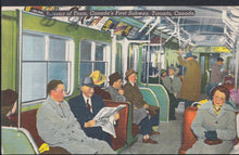 Load image into Gallery viewer, Canada Postcard - Interior of Train, Canada's First Subway, Toronto   MB1424