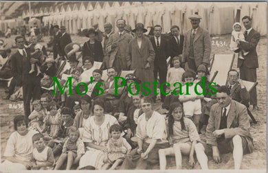 Ancestors Postcard -Large Group at The Seaside, Bournemouth, Dorset? RS28096