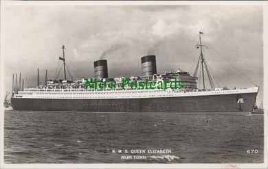 Shipping Postcard - Ocean Liner - R.M.S.Queen Elizabeth   RS28061