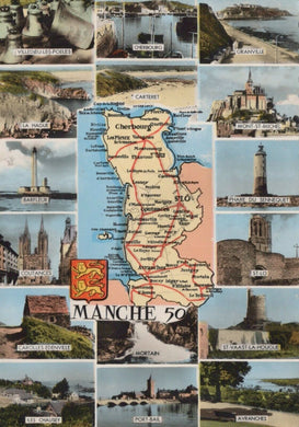 France Postcard - Map of Manche  RRR94