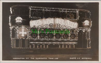 Nottinghamshire Postcard - Coronation 1911, The Illuminated Tram Car Ref.SW9899