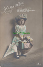 Load image into Gallery viewer, Greetings Postcard - A Gladsome Time, Happy Birthday Ref.SW10104
