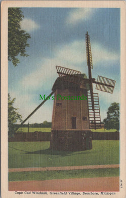 America Postcard - Cape Cod Windmill, Greenfield Village, Dearborn, Michigan Ref.SW10125