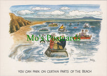 Load image into Gallery viewer, Comic Postcard, Parking on The Beach
