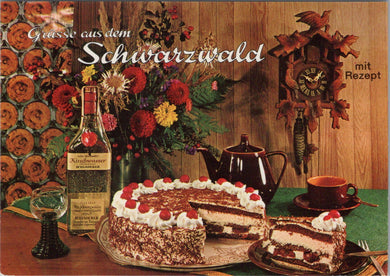 German Food Postcard - Gusse Aus Dem Schwarzewald, Black Forest Gateau Ref.SW9972