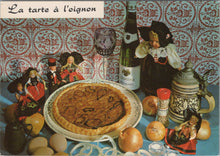 Load image into Gallery viewer, Food Postcard - La Tarte a L&#39;Oignon, Onion Tart Recipe  Ref.SW10012

