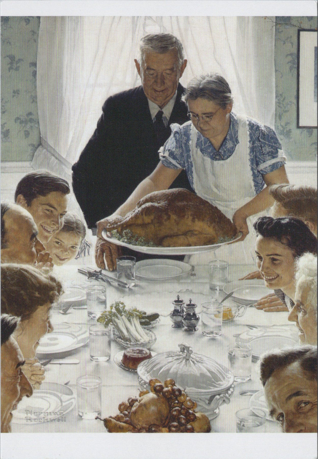 Food Postcard - The Four Freedoms, Freedom From Want, Norman Rockwell Ref.SW10057