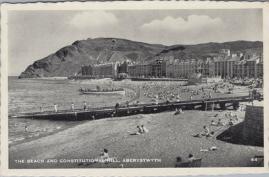 Wales Postcard - Aberystwyth, The Beach and Constitutional Hill SW10729