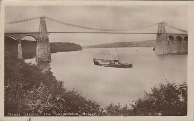 Wales Postcard - Menai Straits, The Suspension Bridge  SW10794