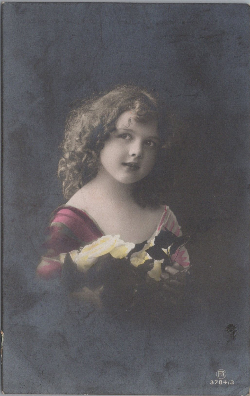 Children Postcard - Young Girl With Flowers SW10687