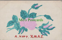 Load image into Gallery viewer, Hand Painted Greetings Postcard - A Happy Xmas Flowers SW10416