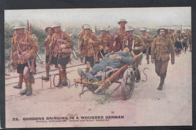 Military Postcard - Gordons Bringing in a Wounded German - Mo’s Postcards 