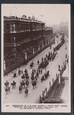 Royalty Postcard - Coronation of T.M.King George & Queen Mary in 1911, Procession in Parliament Street - Mo’s Postcards 
