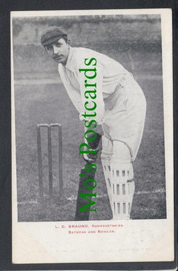 Sports Postcard - Cricket - L.C.Braund, Somersetshire