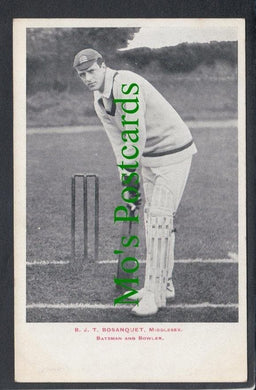 Sports Postcard - Cricket - B.J.T.Bosanquet, Middlesex