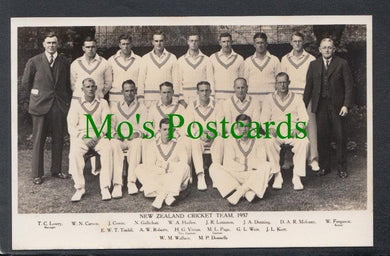 Sports Postcard - New Zealand Cricket Team, 1937
