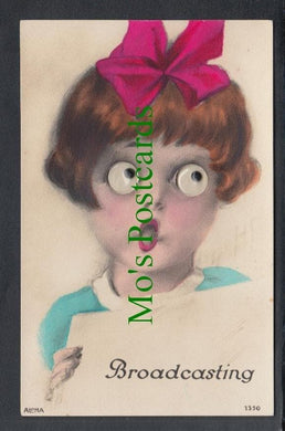 Novelty Postcard - Broadcasting, Moving Eyes