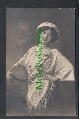 Glamour Postcard - Lady With a Tambourine