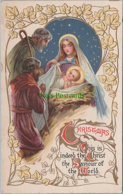 Embossed Christmas Greetings Postcard