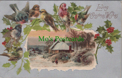 Embossed Greetings Postcard - Loving Christmas Wishes
