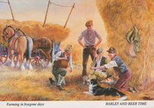 Load image into Gallery viewer, Farming Postcard - Bygone Farming By Dudley Pout - Barley and Beer Time - Mo’s Postcards 
