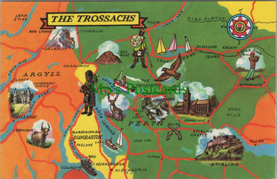Maps Postcard - Map of The Trossachs