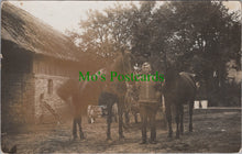 Load image into Gallery viewer, Animals Postcard - Young Man With Two Horses
