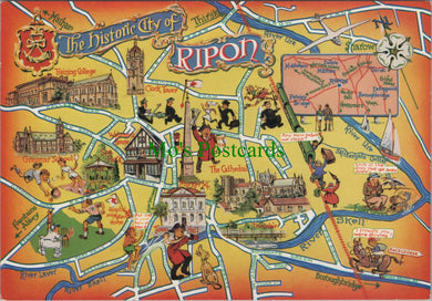 Map Postcard - The Historic City of Ripon