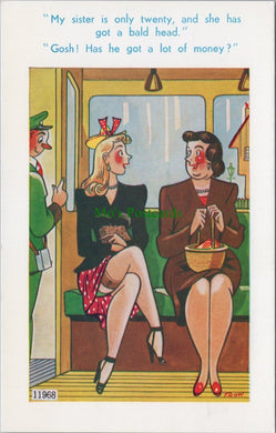 Comic Postcard - Gossip / Train / Women