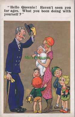 Comic Postcard - Queenie / Mother / Children