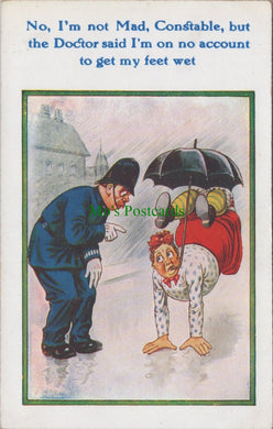 Comic Postcard - Policeman / Mental Health