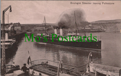 Boulogne Steamer Leaving Folkestone, Kent