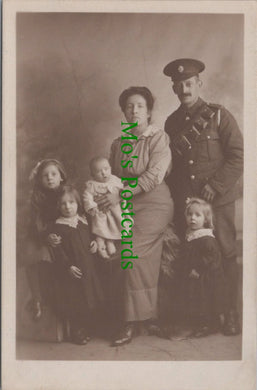 Ancestors Postcard - British Soldier and His Family