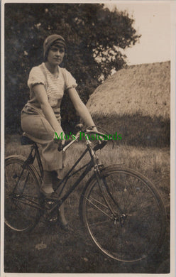 Transport Postcard - Cycling - Lady Cyclist